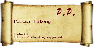 Palcsi Patony névjegykártya